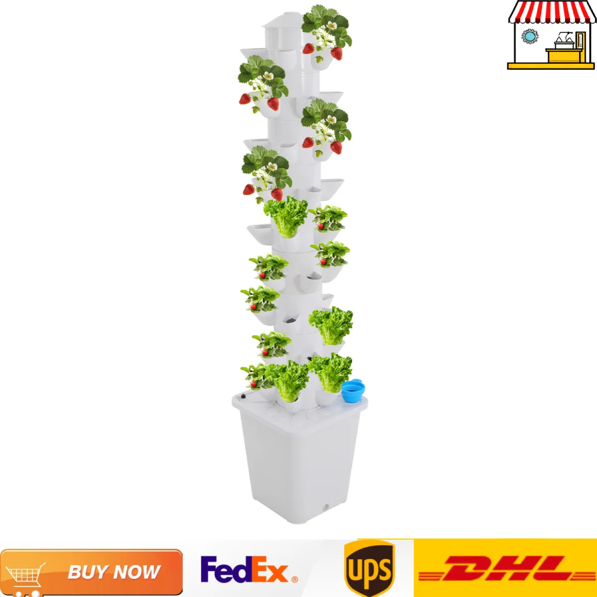 Hydroponic Garden Vertical Tower 45-Hole Growing System For Balcony
