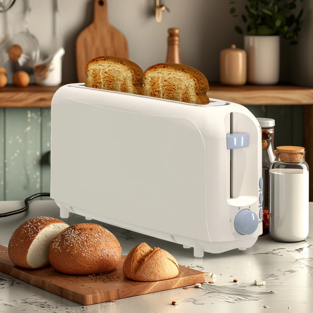 Premium Electric Toaster With Defrost And Reheat Functions