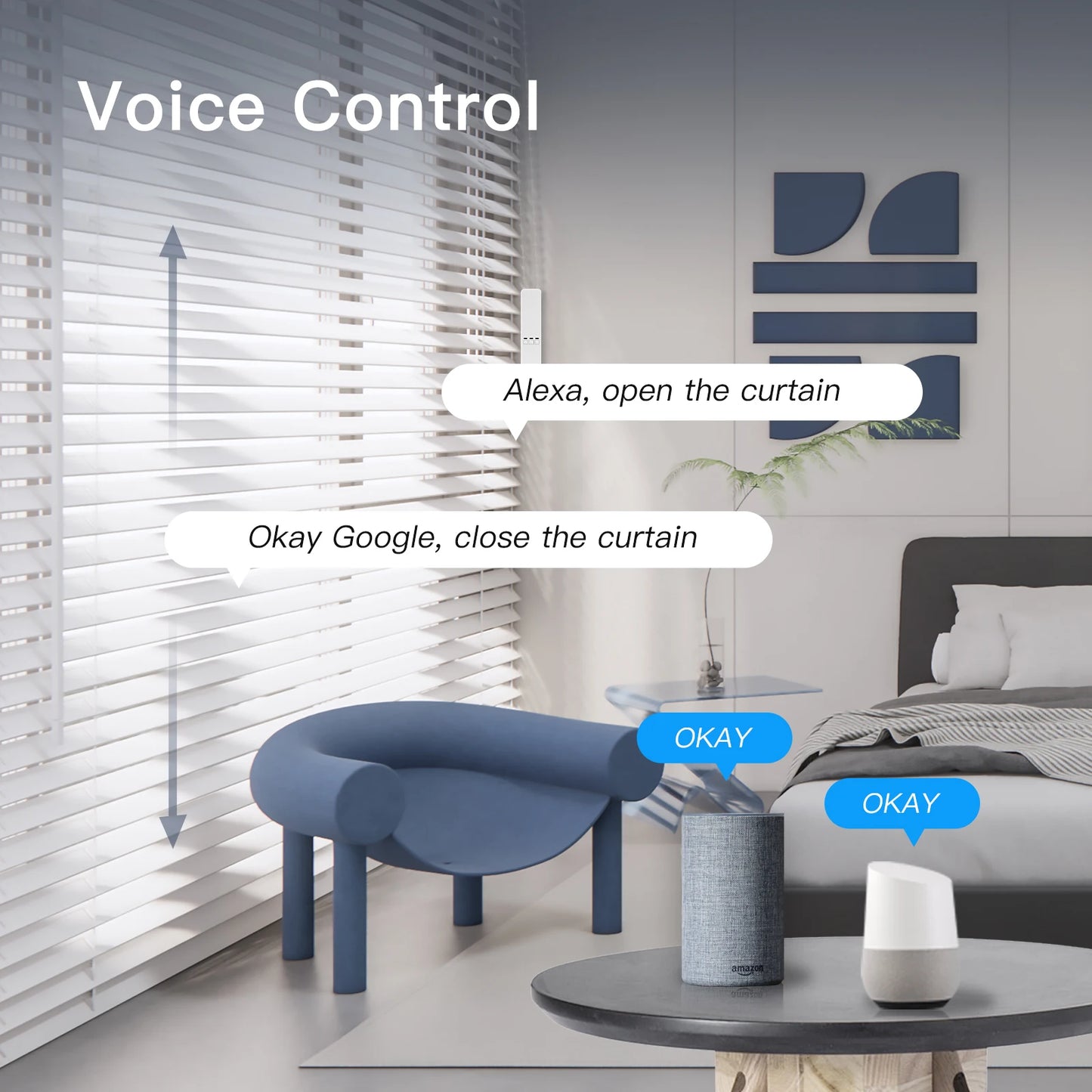 MOES Tuya WiFi Smart Motor Roller Blinds With RF Remote