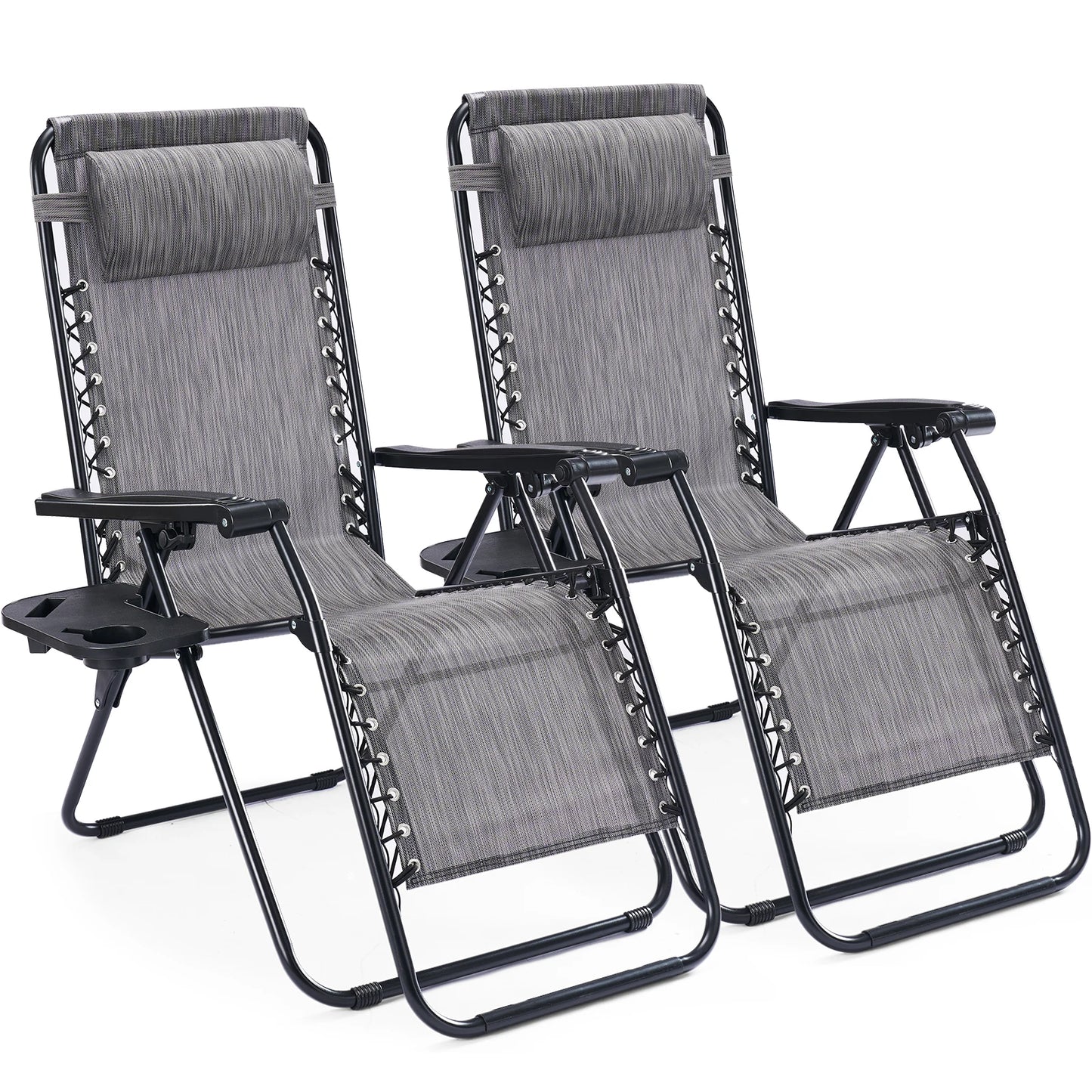 JHK Portable Zero Gravity Recliner Chairs Outdoor Set of 2