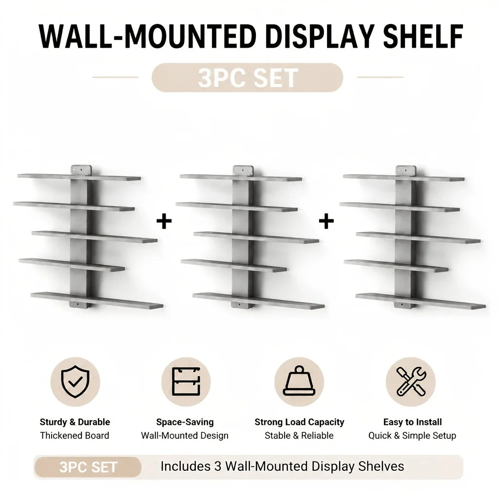 Floating Wall Display Racks Multi Tier Shelving Units For Home Decor