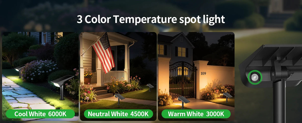 Intelamp Solar Spotlights Outdoor Garden Landscape Pathway Lighting