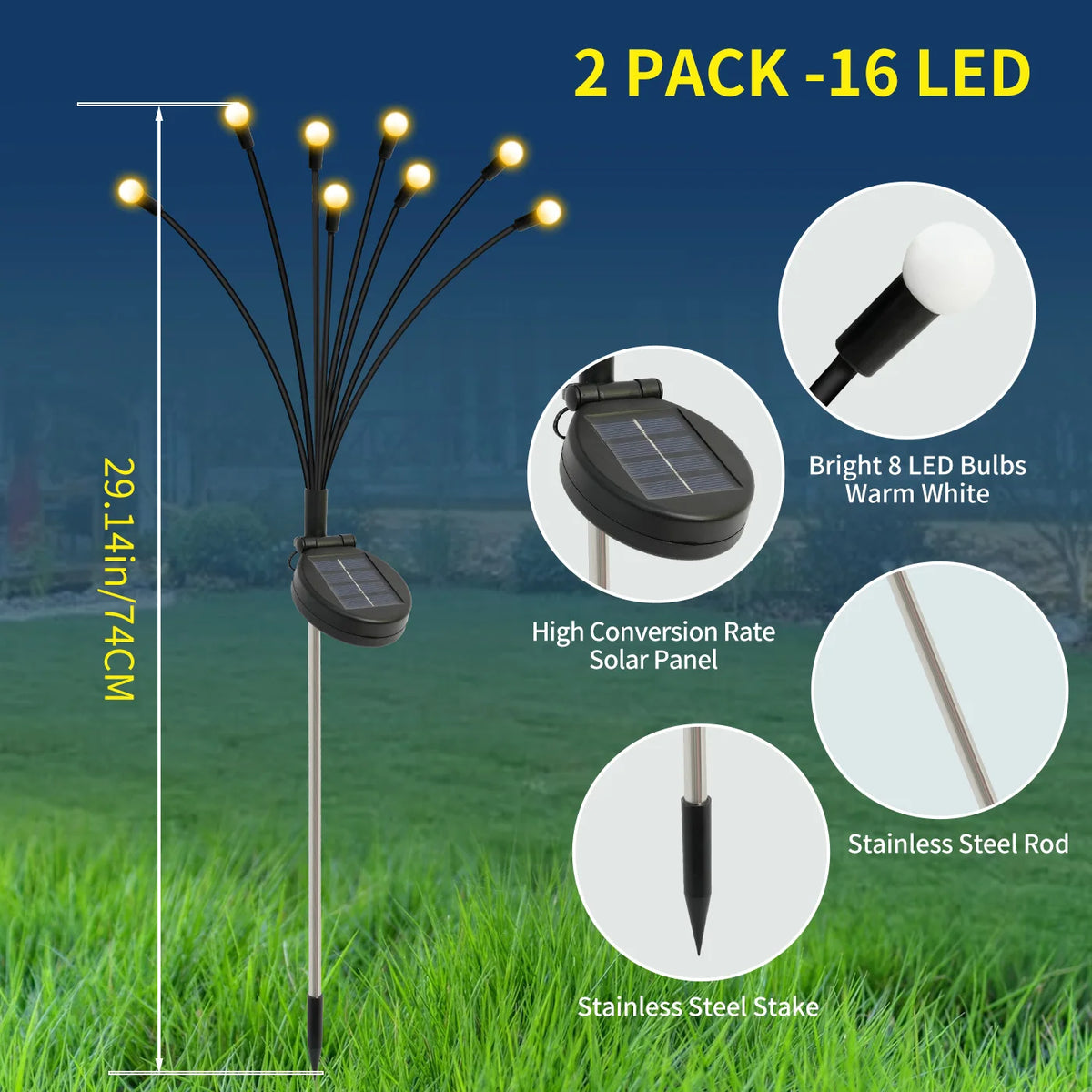 Solar Firefly Garden Lights Outdoor Waterproof Decorative Lighting