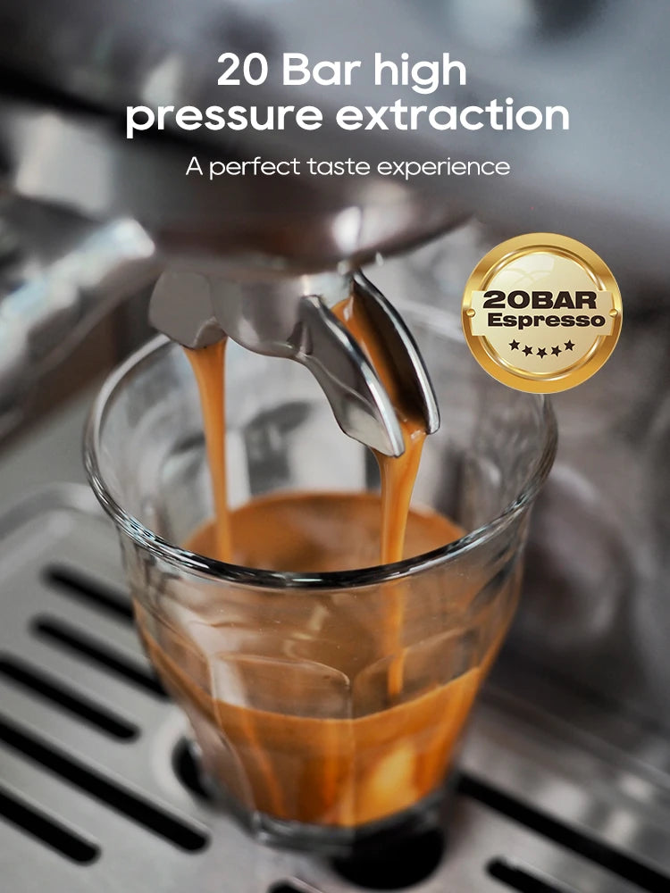 HiBREW H10A 20 Bar Semi Automatic Espresso Coffee Machine Stainless Steel