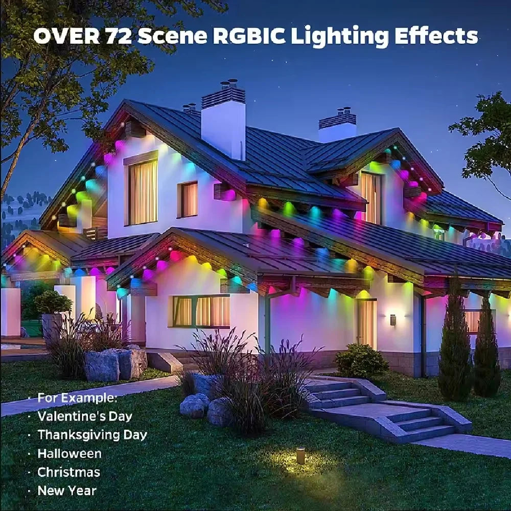Smart Permanent Outdoor Waterproof Led Light String With App Control