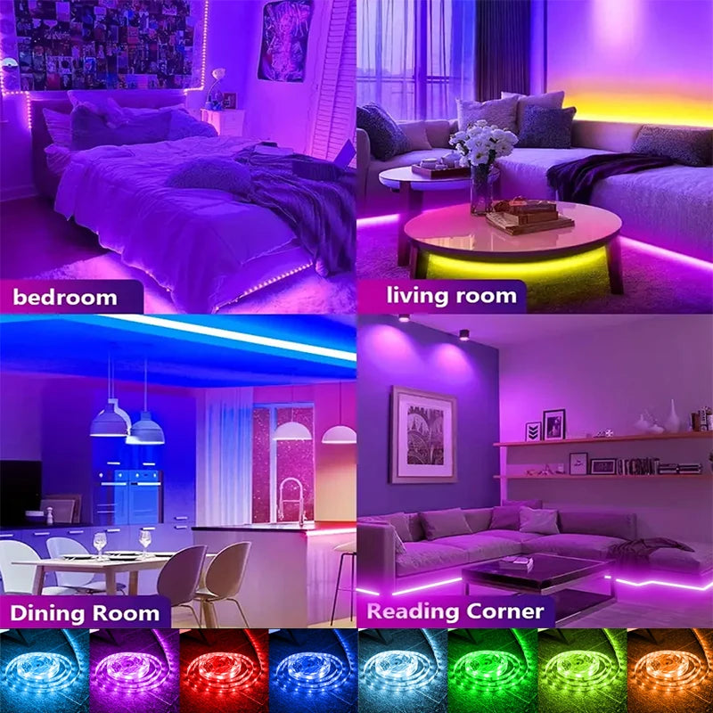 RGB LED Strip Lights 5050 Bluetooth App Control 12V