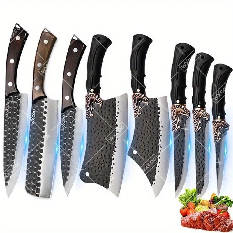 WXCOO Professional Kitchen Chef Knife Set Stainless Steel Cooking
