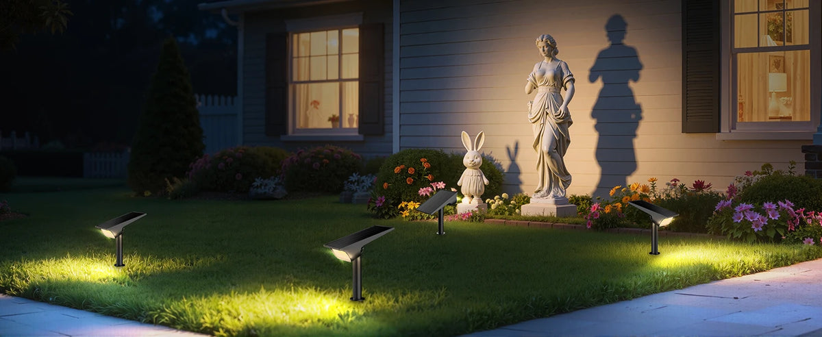 Intelamp Solar Spotlights Outdoor Garden Landscape Pathway Lighting