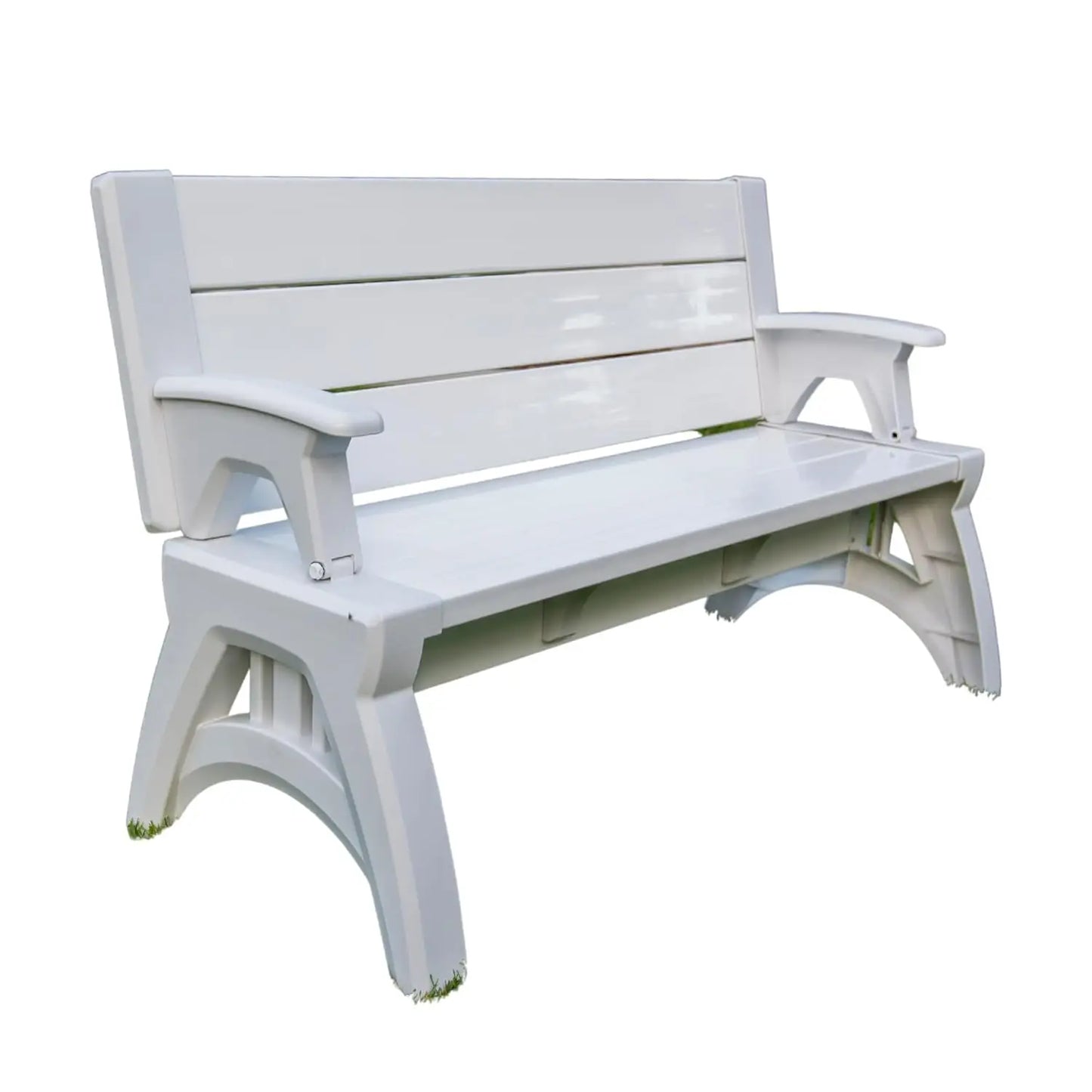 2-In-1 Convertible Bench Table Weather Resistant Patio Furniture