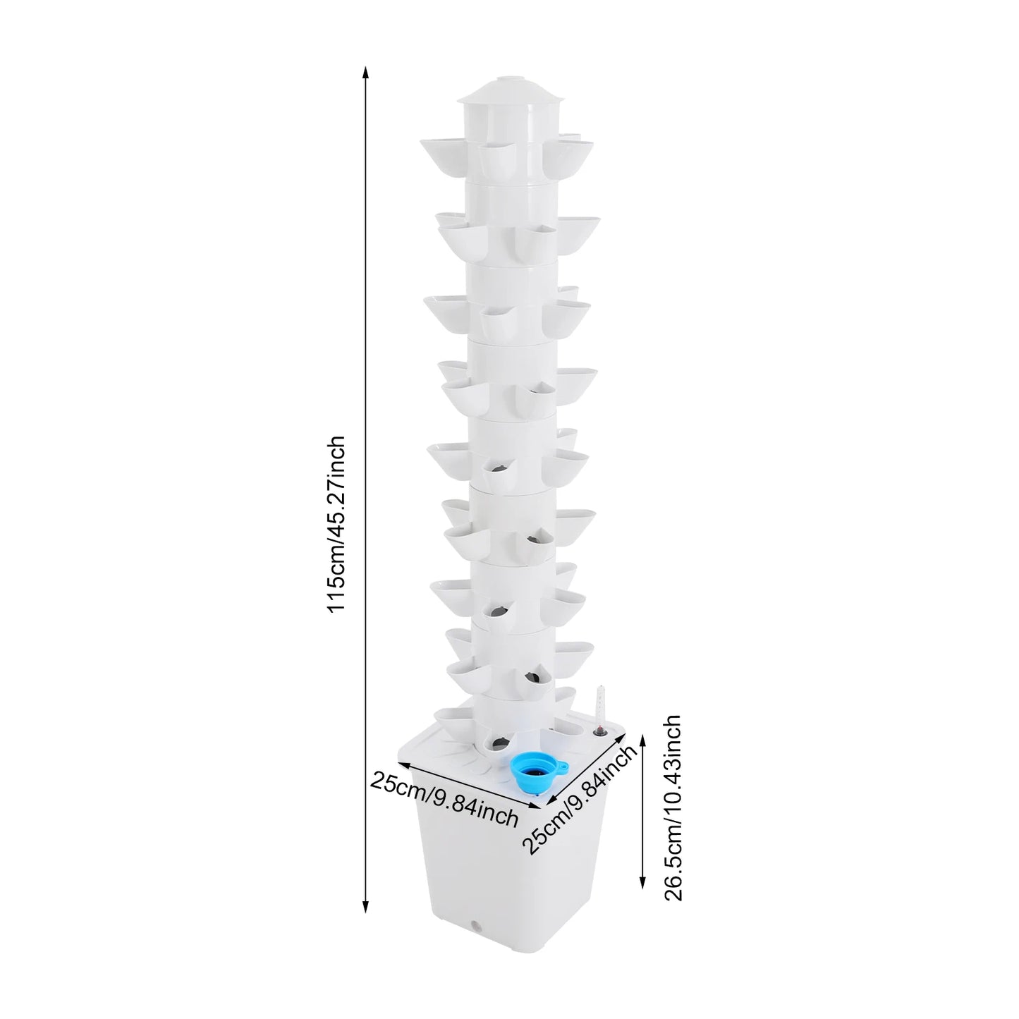 Hydroponic Garden Vertical Tower 45-Hole Growing System For Balcony