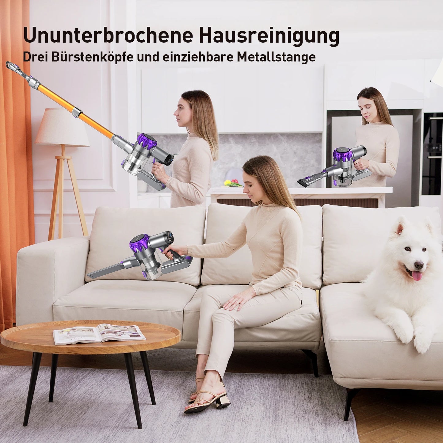 INSE YISORA Cordless Vacuum Cleaner 40KPa Suction 55 Minutes Runtime