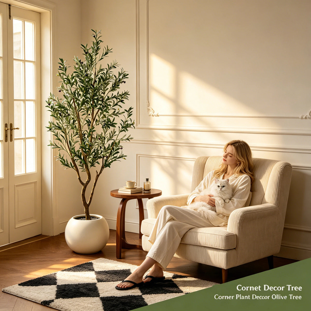 Olitree Artificial Olive Tree With Lifelike Fruits For Home Decor
