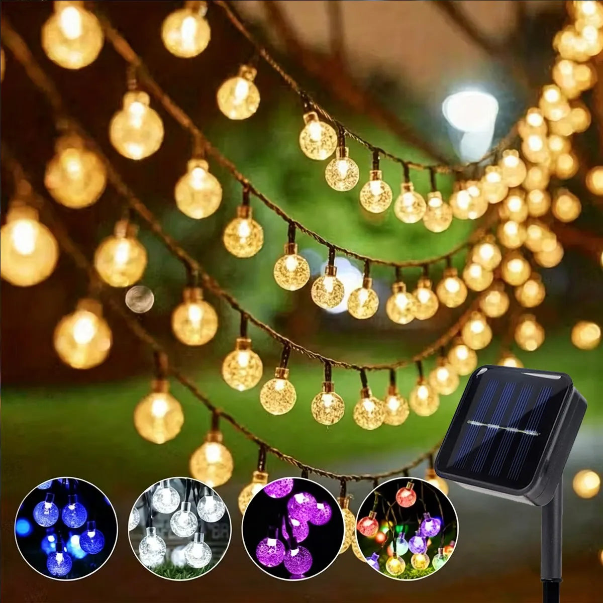 Bubble Ball Solar String Lights 100 LEDs Eight Modes