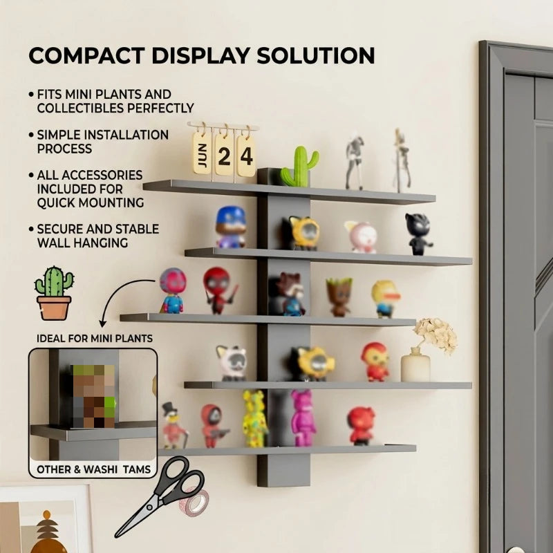 Floating Wall Display Racks Multi Tier Shelving Units For Home Decor
