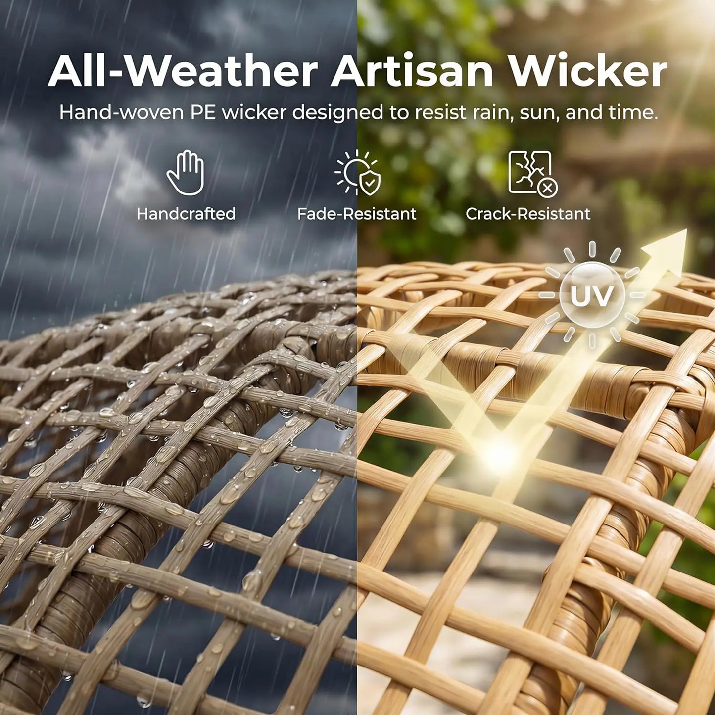 Rattan Egg Chair With Ottoman For Indoor Outdoor Use