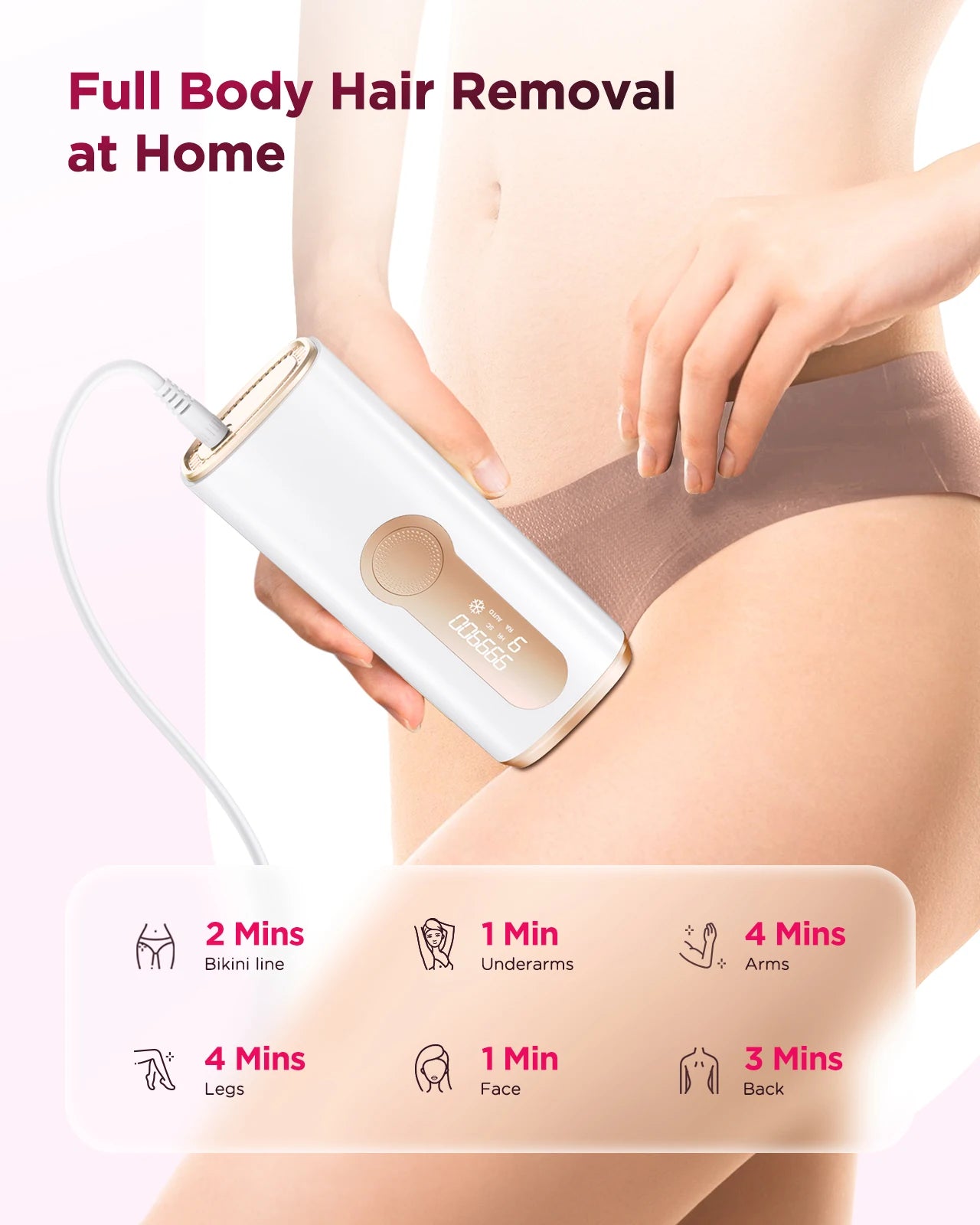 Totmizby IPL Hair Removal Epilator Laser Device For All Areas