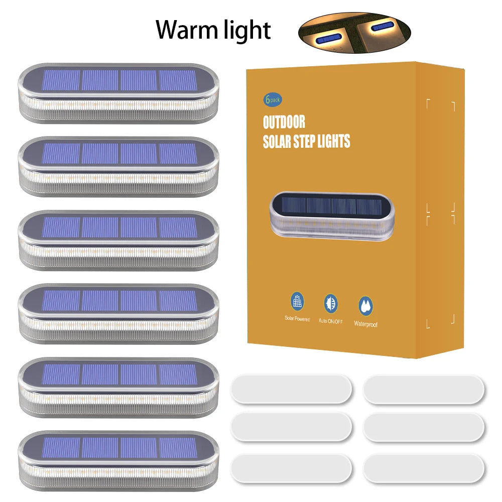 4 Pack Solar Deck Lights IP68 Waterproof Auto On Off LED Step Lights