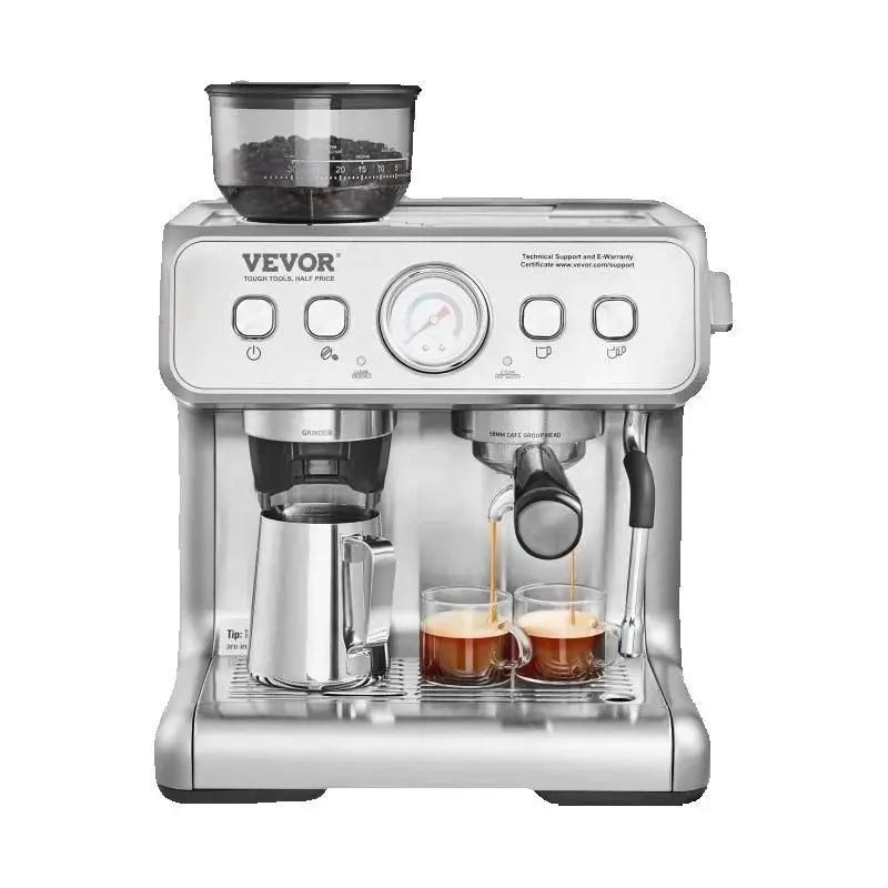 VEVOR Espresso Machine With Grinder And Milk Frother Steam Wand