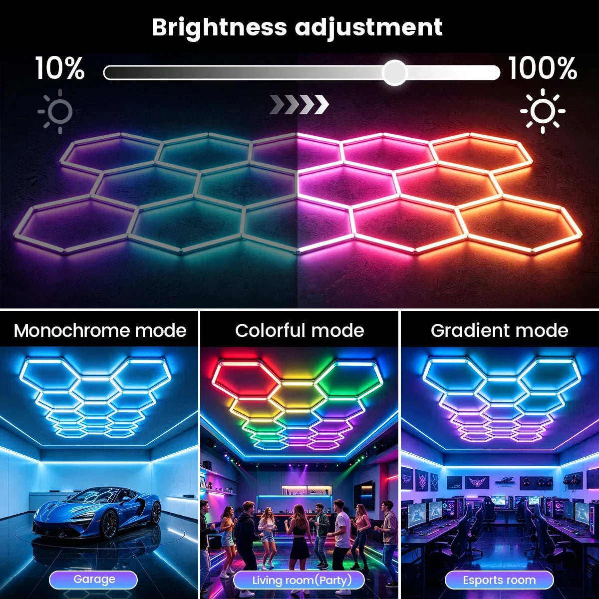 VASTFIRE Smart Hexagonal RGB Ambient Tube Light With App Control