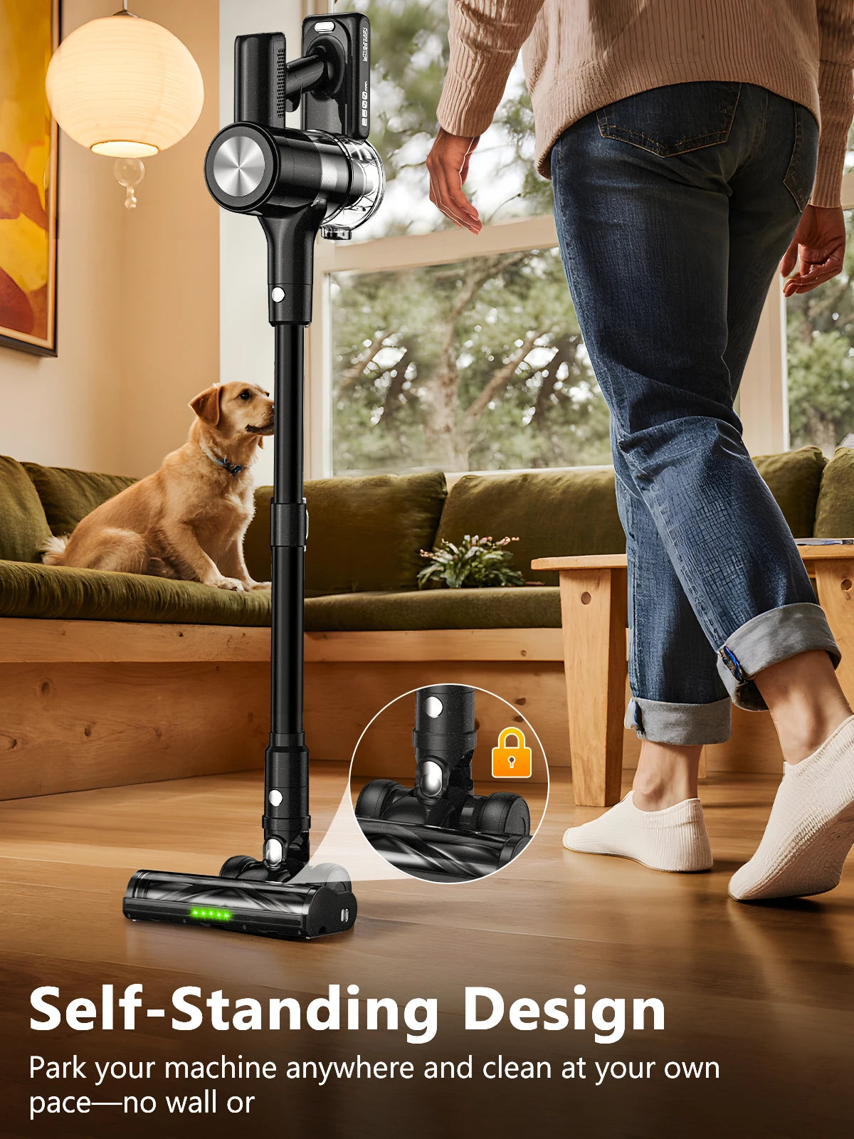 SUXIANGVAC Cordless Vacuum Cleaner 55KPa Suction 55 Minute Run Time