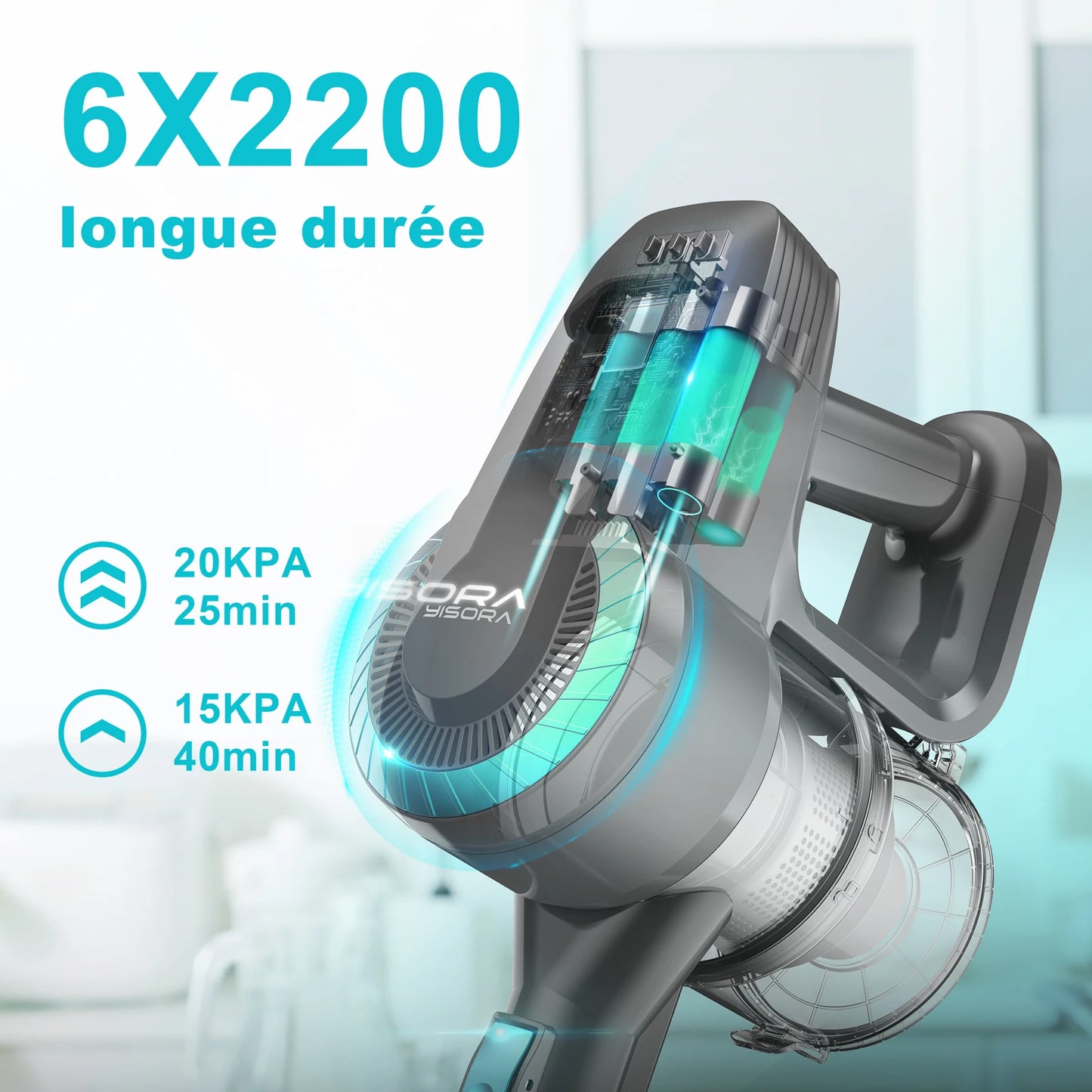 YISORA N300 Cordless Upright Vacuum Cleaner For Carpets And Floors