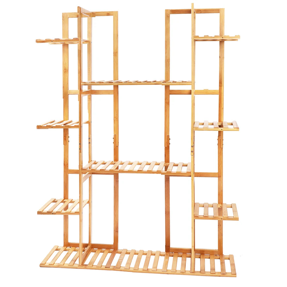 BINGOPAW 9-Tier Bamboo Plant Stand for Indoor Plants