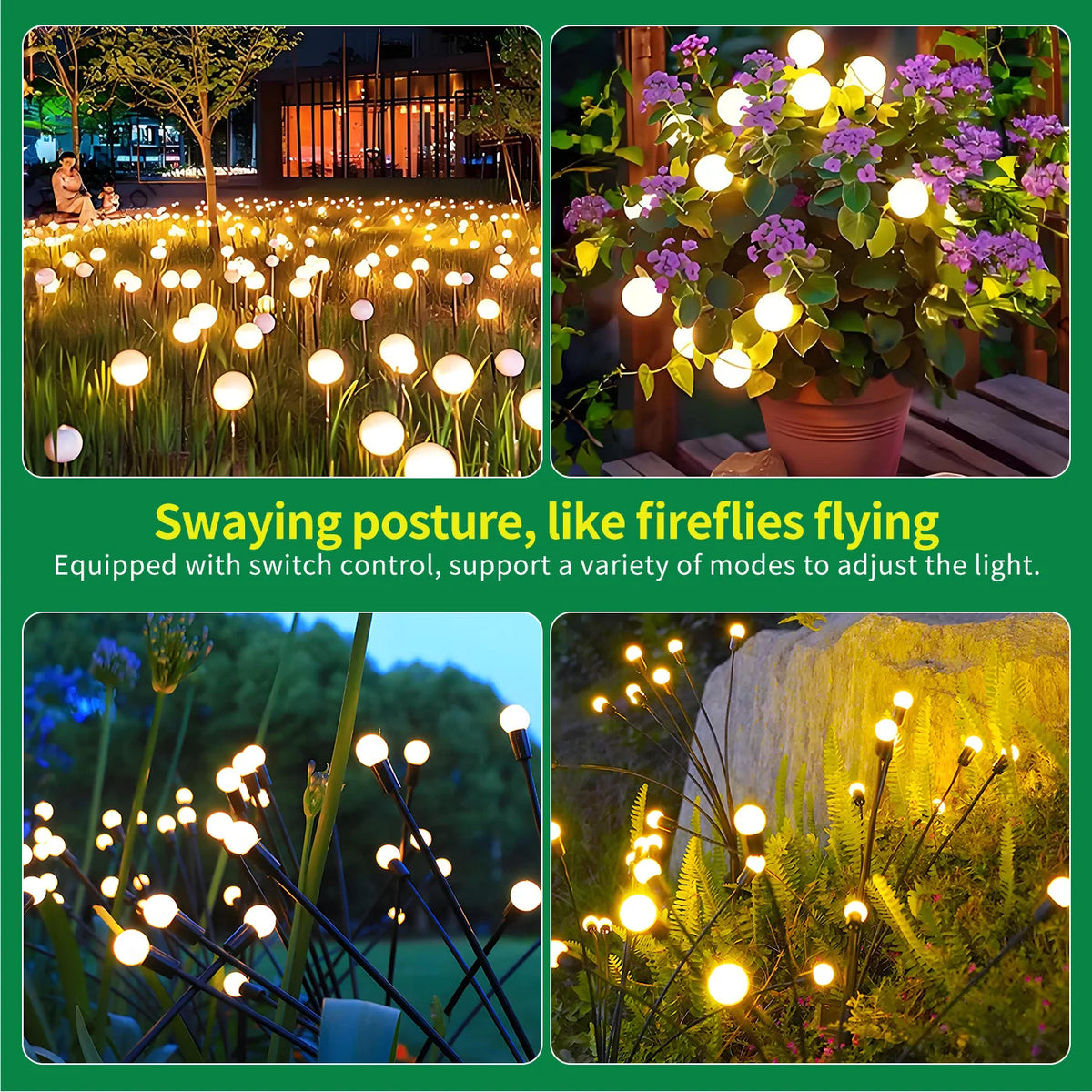 Solar Firefly Garden Lights Outdoor Waterproof Decorative Lighting