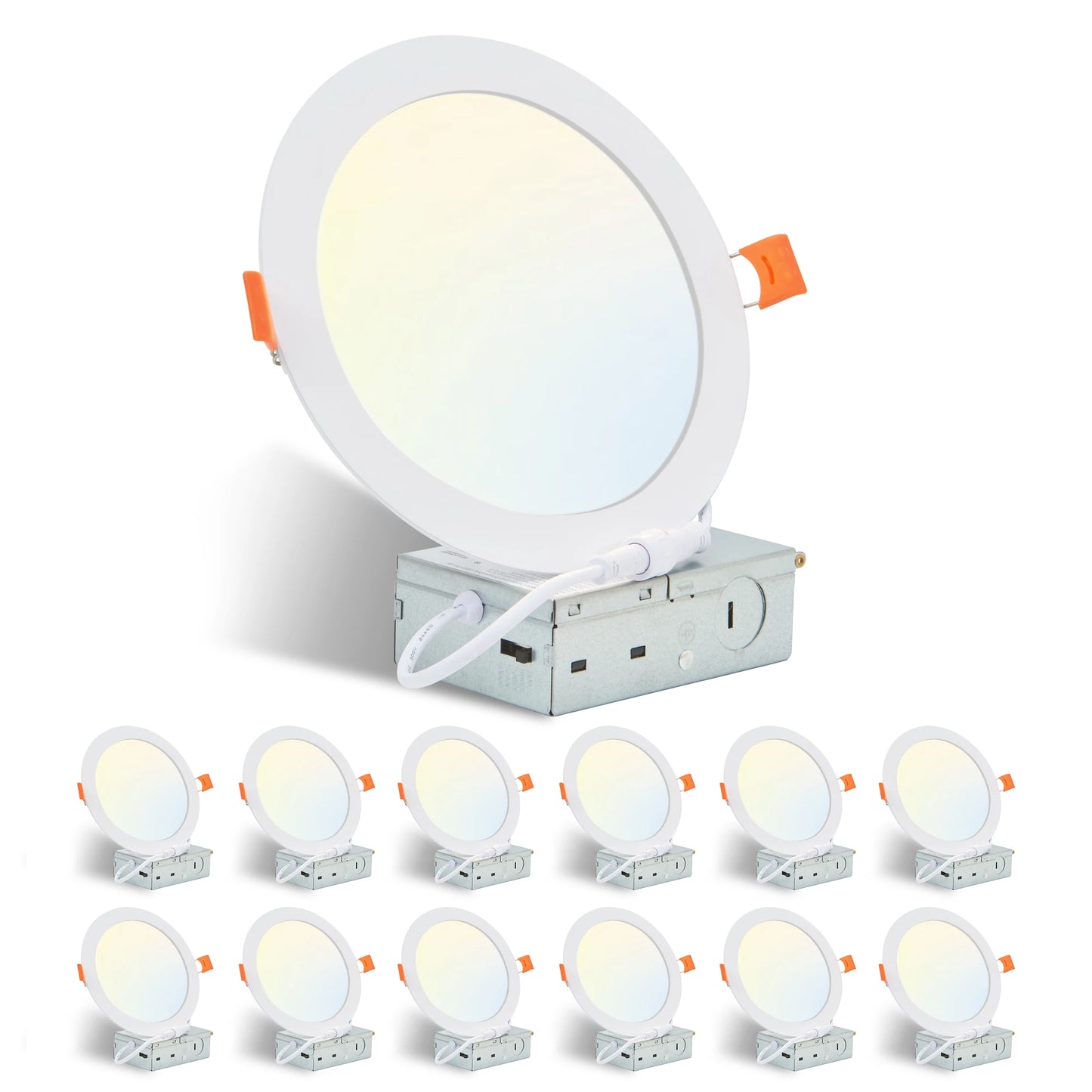 ARLGSITE 12-Pack LED Recessed Dimmable Downlights With Junction Box