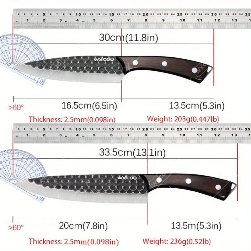 WXCOO Professional Kitchen Chef Knife Set Stainless Steel Cooking