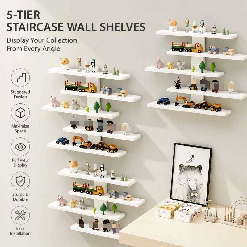 Floating Wall Display Racks Multi Tier Shelving Units For Home Decor