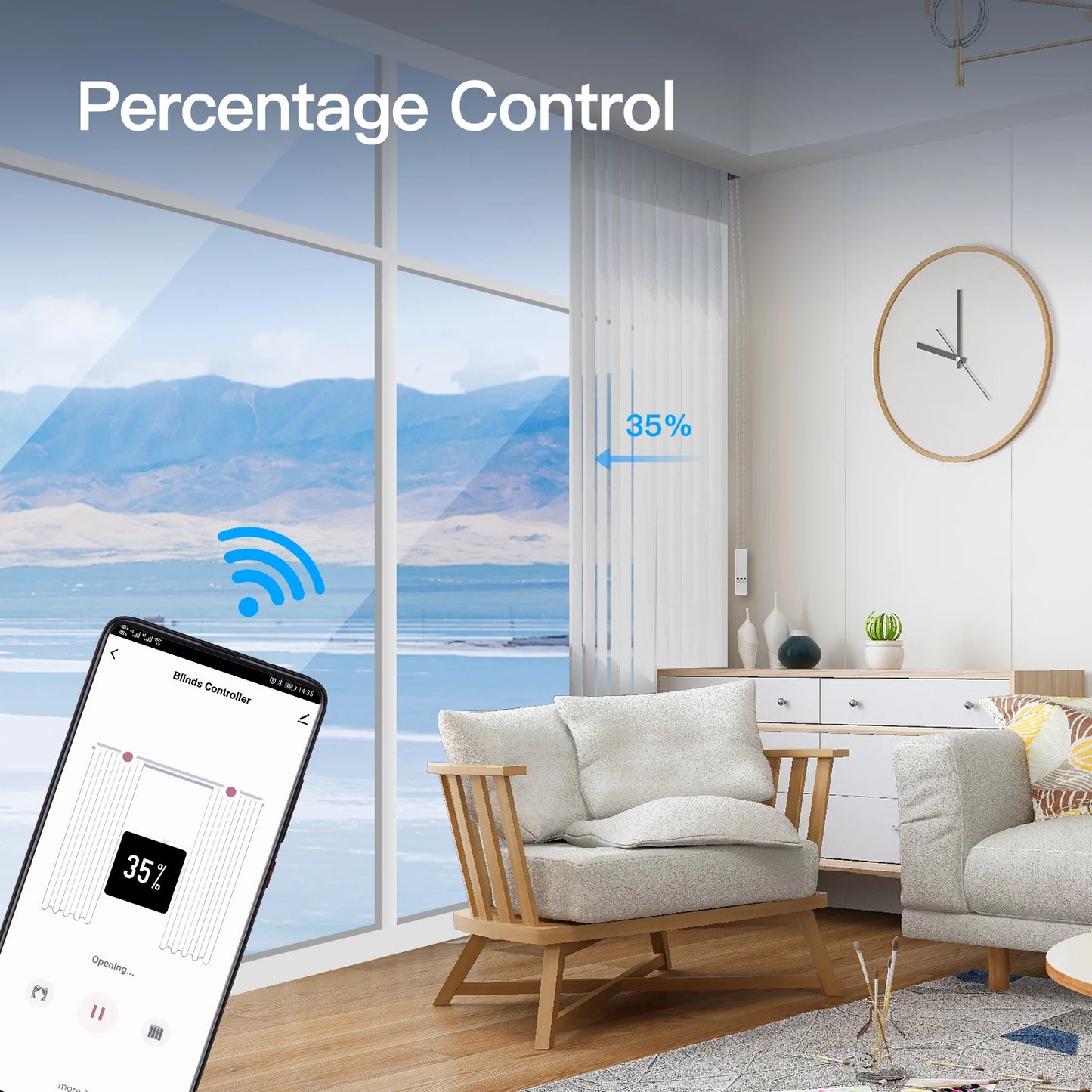 MOES Tuya WiFi Smart Motor Roller Blinds With RF Remote