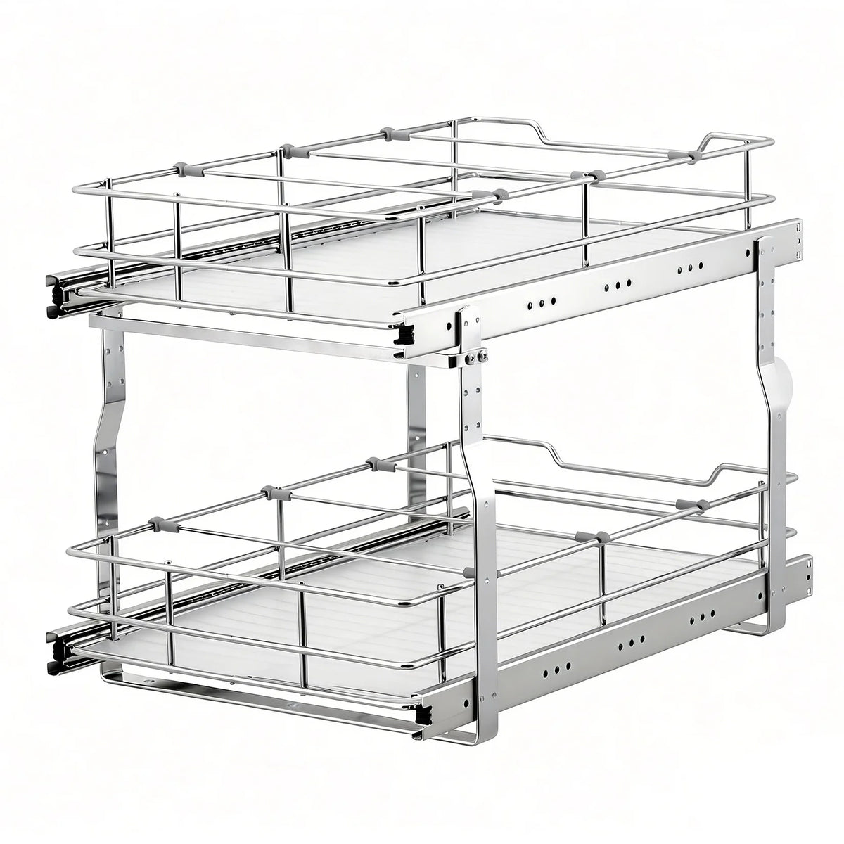 HiMISS Two Tier Pull Out Cabinet Organizer Sliding Shelf for Kitchens