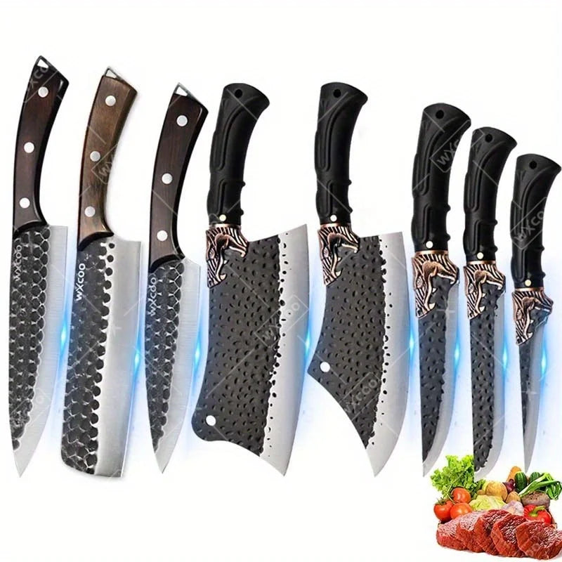 WXCOO Professional Kitchen Chef Knife Set Stainless Steel Cooking