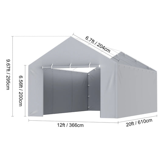 SucceBuy Heavy Duty Carport Replacement Canopy Cover Waterproof Awning
