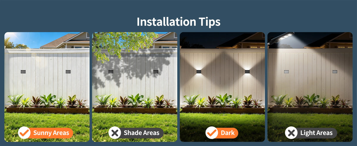 Intelamp Solar Wall Lights With Remote Control Waterproof Outdoor LED