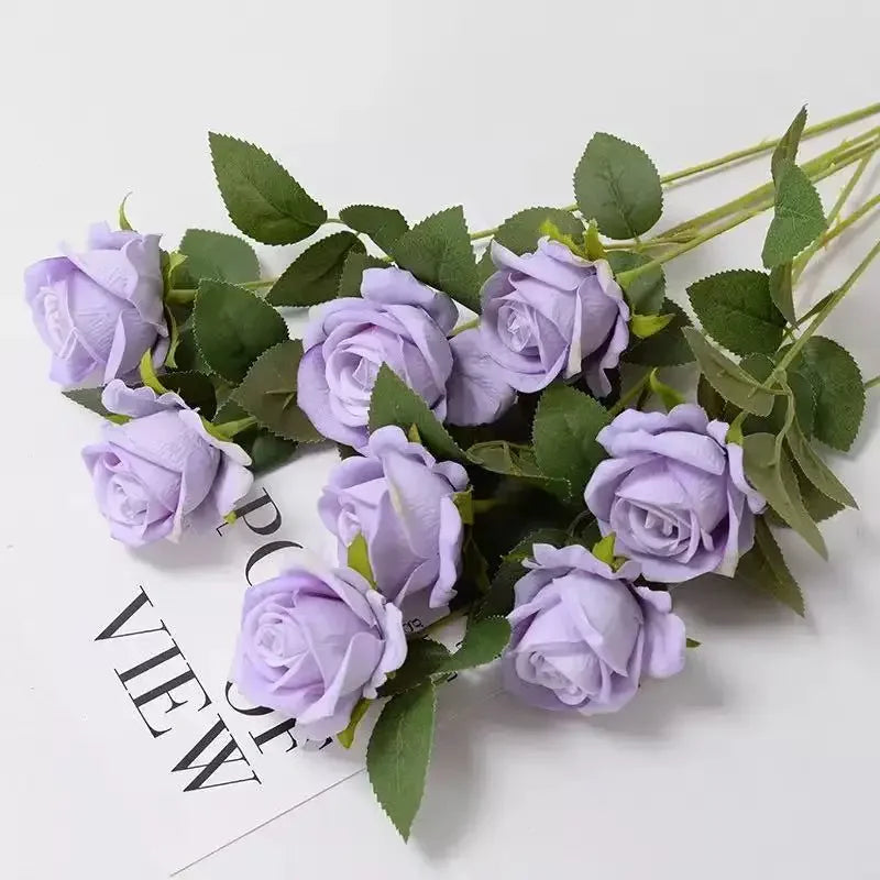 1/5/10/20pcs Roses Artificial Flowers Rose Flower Branch Artificial Red Roses Realistic Fake Rose for Wedding Home Decor