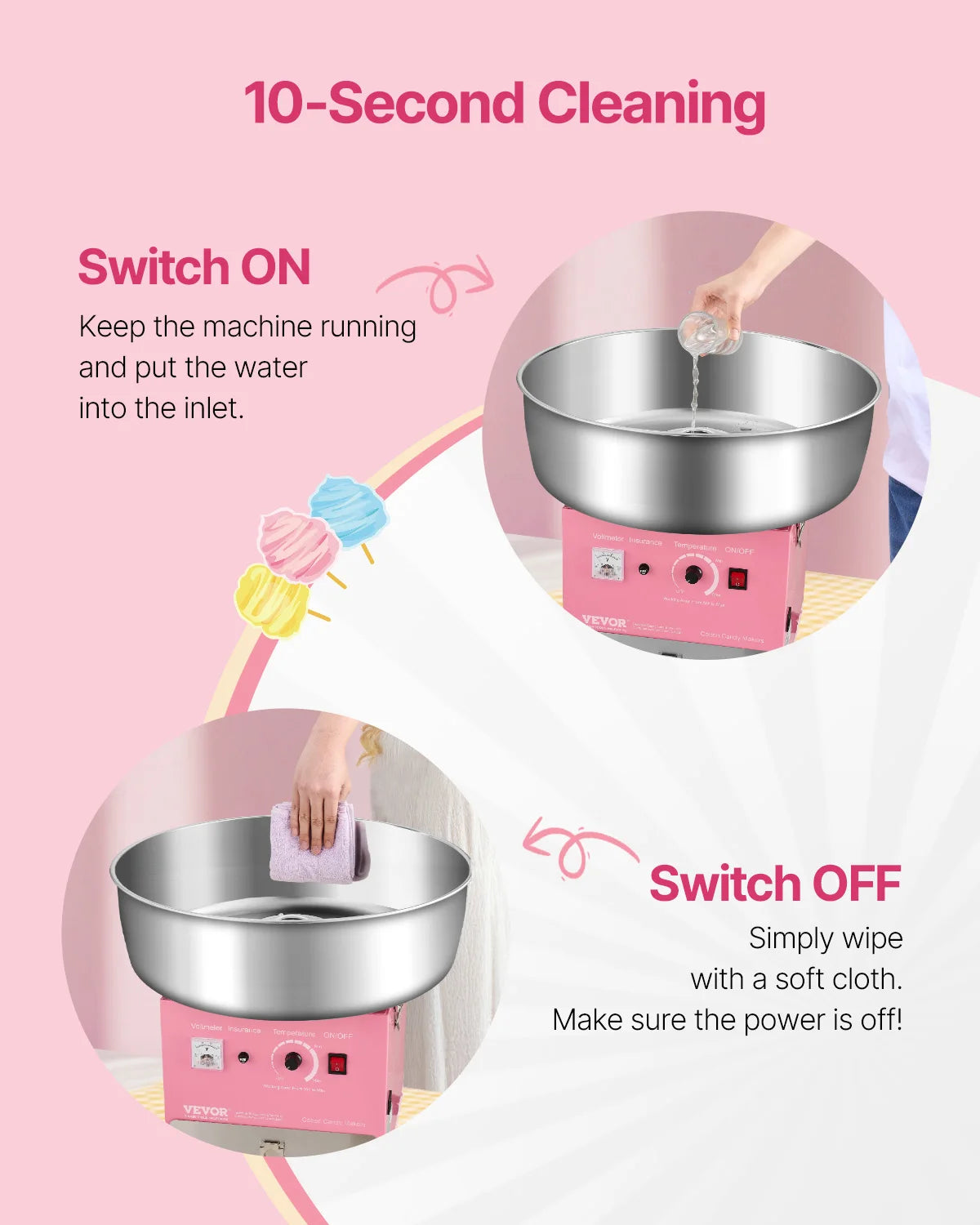 SucceBuy Electric Cotton Candy Machine 1000W