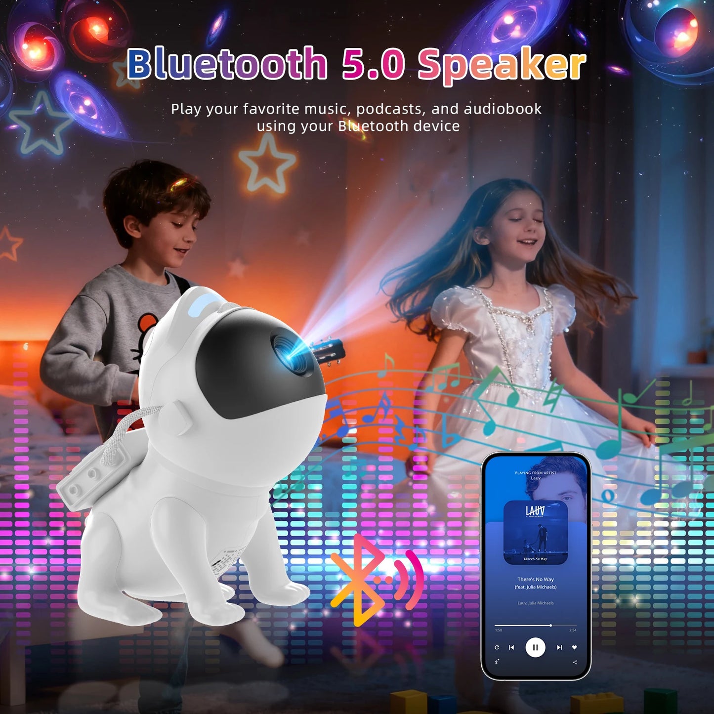 AUSYLE Star Projector Space Dog Night Light Galaxy Discs