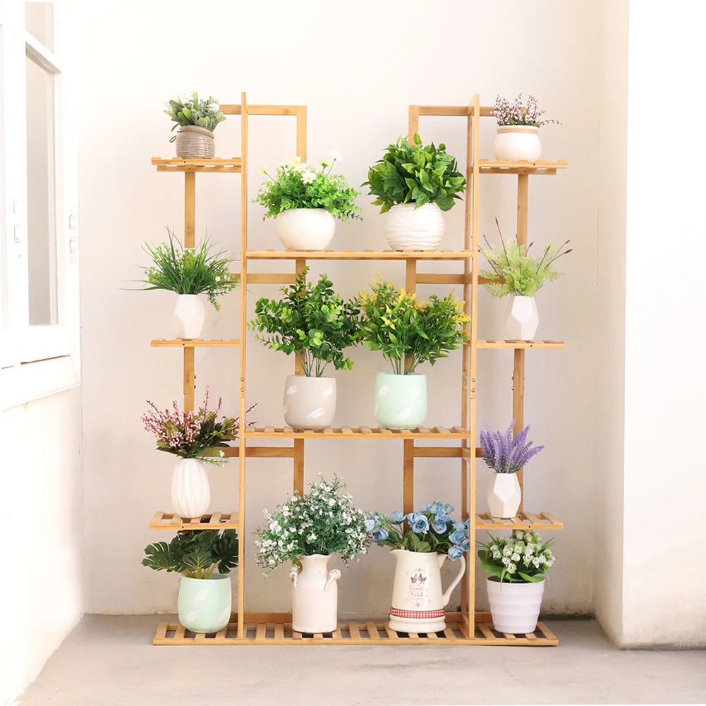 BINGOPAW 9-Tier Bamboo Plant Stand for Indoor Plants