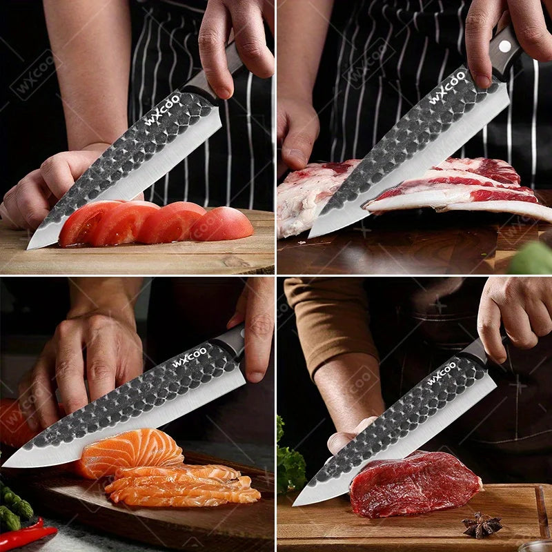 WXCOO Professional Kitchen Chef Knife Set Stainless Steel Cooking