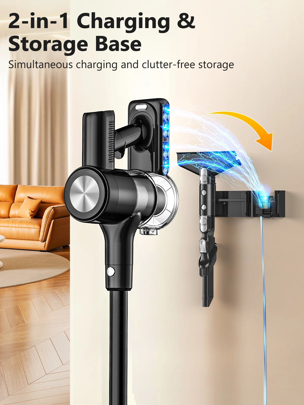 SUXIANGVAC Cordless Vacuum Cleaner 55KPa Suction 55 Minute Run Time