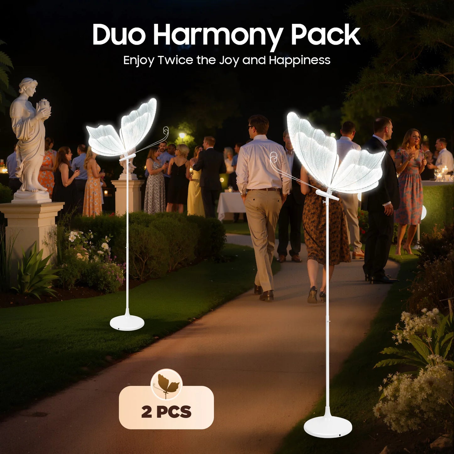 Butterfly LED Floor Lamp Set, Adjustable Height, 48W, 110V