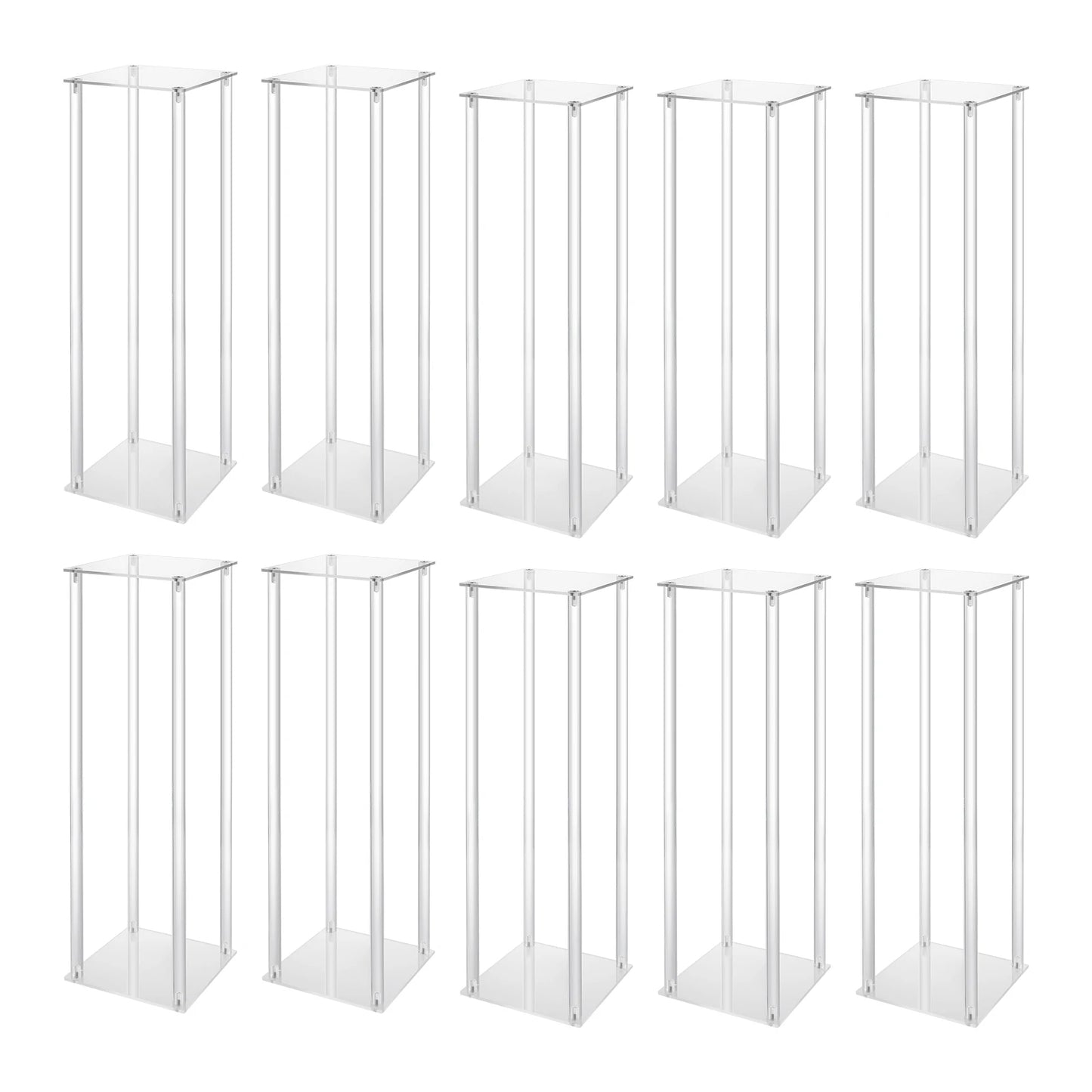 10Pcs Acrylic Vase Wedding Centerpieces Free Standing Clear Columns