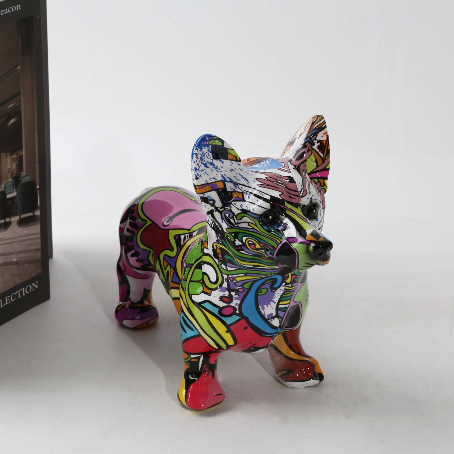 FLYuechun Ranan Nordic Corgi Dog Resin Ornament Home Office