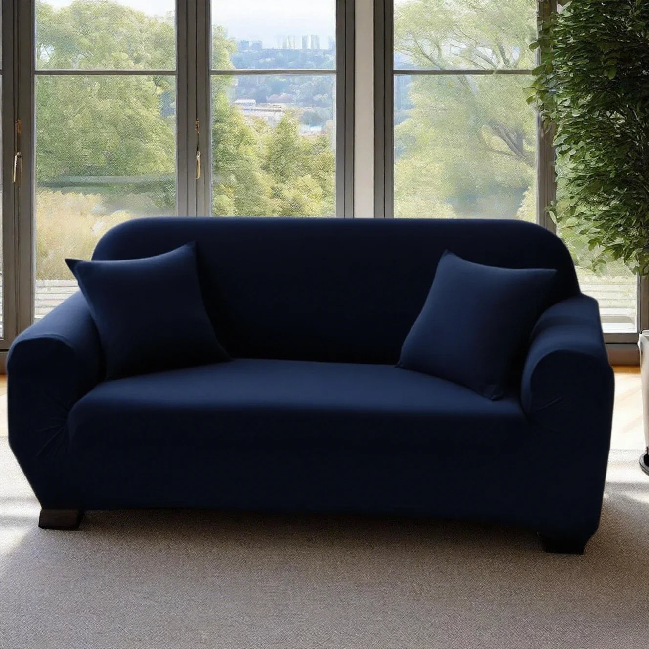 Soil Color Sofa Cover 1 2 3 4 Seater Slip Cover Sofa Couch Stretch Elastic Fabric Chair Loveseat Universal Furniture Protector