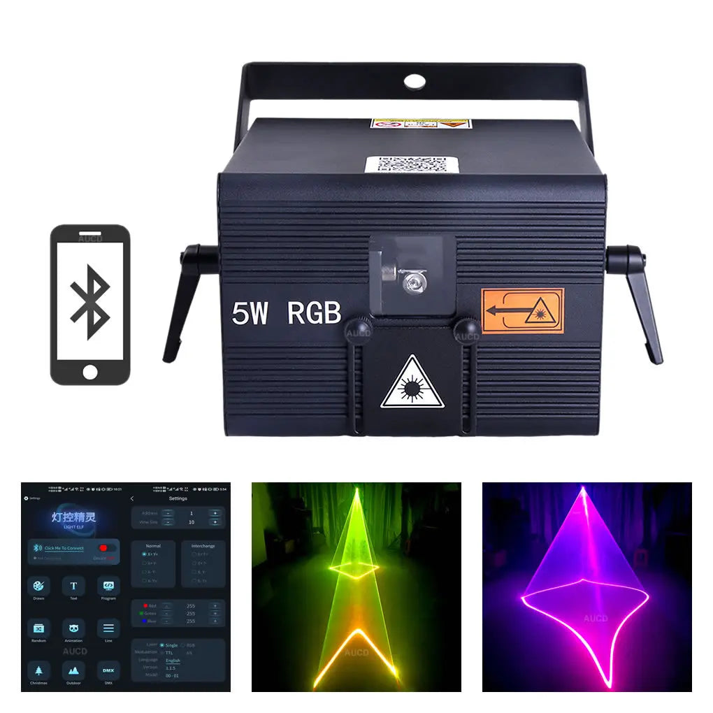 AUCD ILDA Laser Animation Projector With App Control