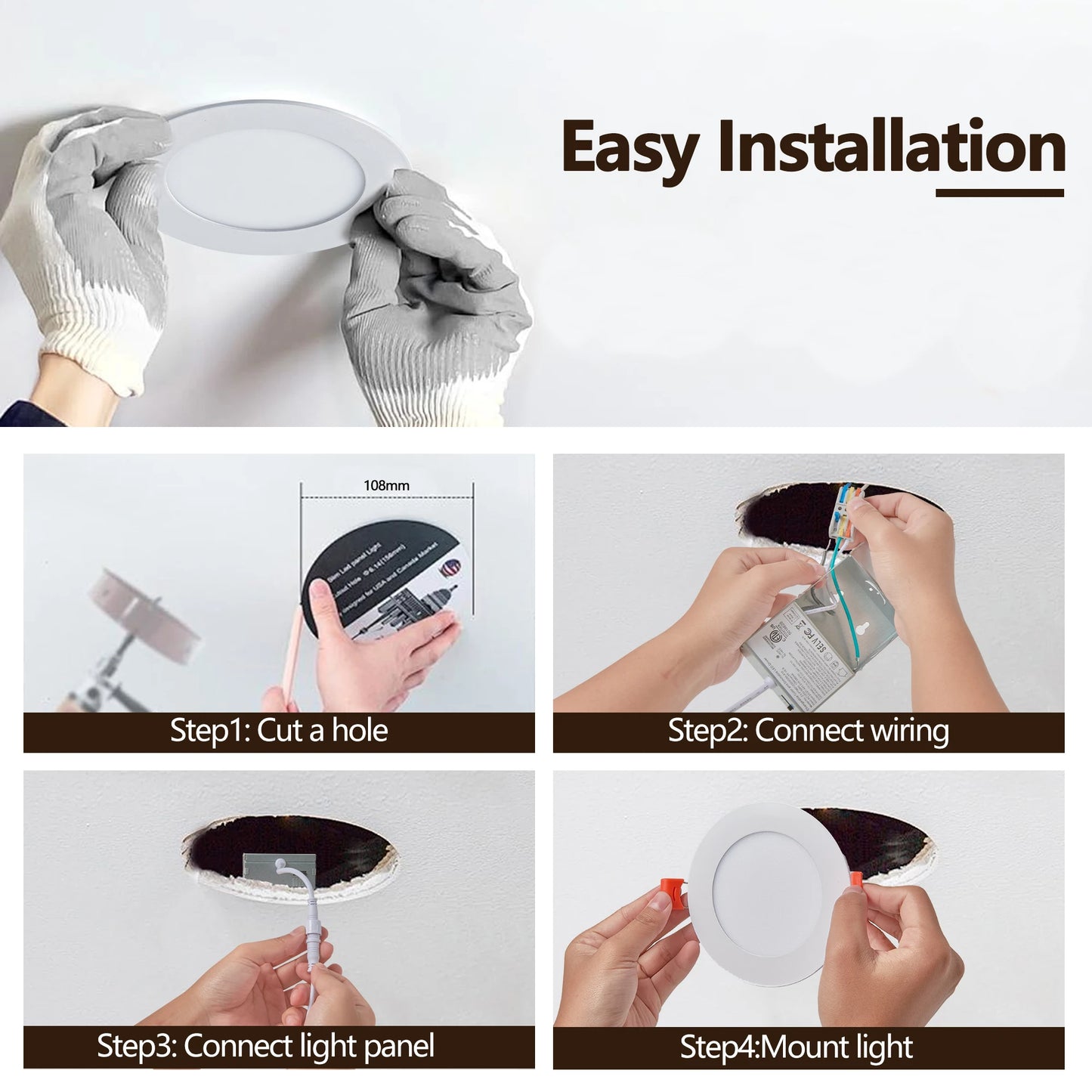 ARLGSITE 12-Pack LED Recessed Dimmable Downlights With Junction Box