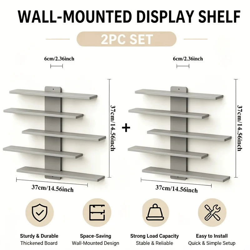 Floating Wall Display Racks Multi Tier Shelving Units For Home Decor