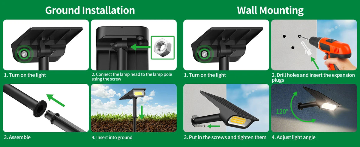 Intelamp Solar Spotlights Outdoor Garden Landscape Pathway Lighting