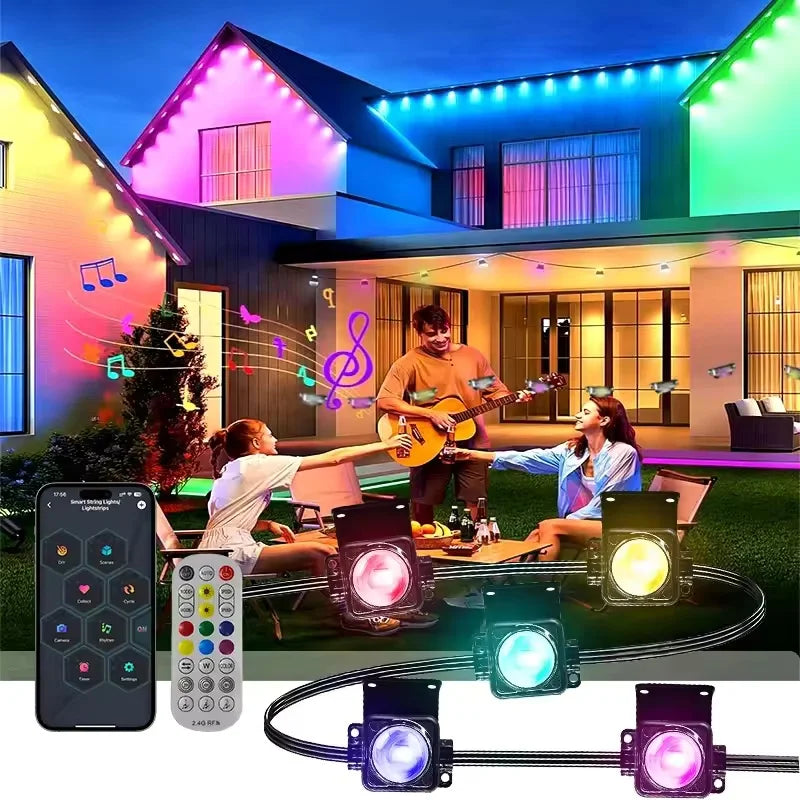 Smart Permanent Outdoor Waterproof Led Light String With App Control